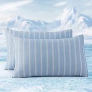 Sleep Zone Essential Cooling Stripe Pillowcases 2 Pack, Silky Cool Touch Pillow Cases for Hair & Skin, Breathable Moisture Wicking Pillow Covers, Envelope Closu