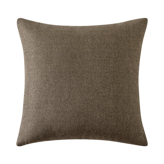 Sleep Zone 18×18 Inch Decorative Throw Pillow Covers (2 Pack), Linen Look Fabric, Soft Skin-Friendly Pillow Cases for Living Room Bedroom, Brown