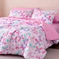 thumbnail image 1 of Sleep Zone Twin Kids Bedding Comforter Set, 5 Piece Girl Cute Durable Children Bed in a Bag, Butterfly, 1 of 8