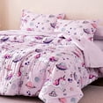 thumbnail image 1 of Sleep Zone Twin Kids Bedding Comforter Set, 5 Piece Girl Cute Durable Children Bed in a Bag, Space Unicorn, 1 of 8