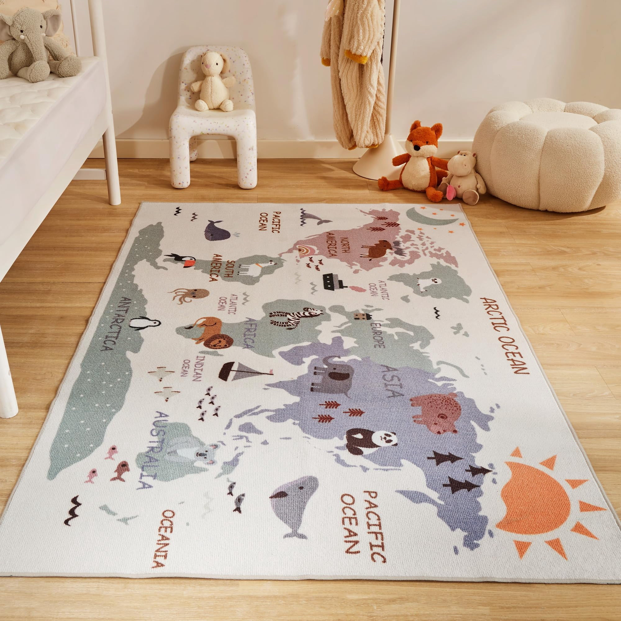 Baby Sleep Rug Sleep Zone Kids Rugs for Playroom, Animal Rug for Boys and Girls ...