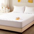 thumbnail image 1 of Sleep Zone King Waterproof Diamond Quilted Mattress Pad - Breathable, Machine Washable, White, Ideal for All Ages, 1 of 7