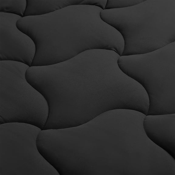 Sleep Zone Mattress Pad Cal King Cooling Mattress Topper, Quilted Fitted Mattress Cover, Machine Washable Mattress Protector, Soft Fluffy Down Alternative, Deep Pocket 8~21 inch (Black, Cal King)