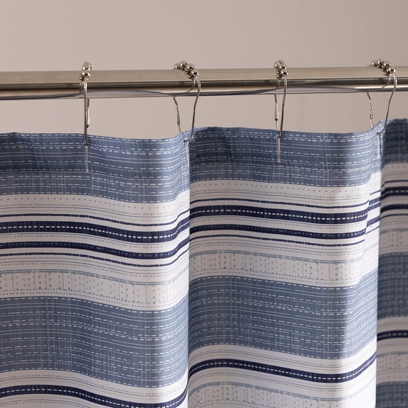 Sleep Zone Grey Striped Shower Curtain Waterproof Curtains for Bathroom Decor Bathtub Geometric Printed Fabric Shower Curtain 72" × 72"
