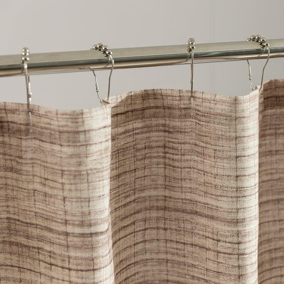 Sleep Zone Oatmeal Heather Shower Curtain Waterproof Curtains for Bathroom Decor Bathtub Geometric Printed Fabric Shower Curtain 72" × 72"