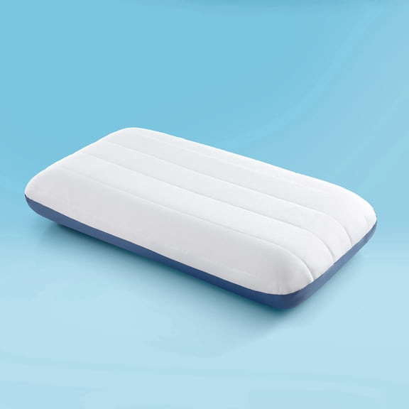 Sleep Zone Queen Cooling Memory Foam Pillow, Medium Firm High Loft Pillow for Side Sleepers, Blue