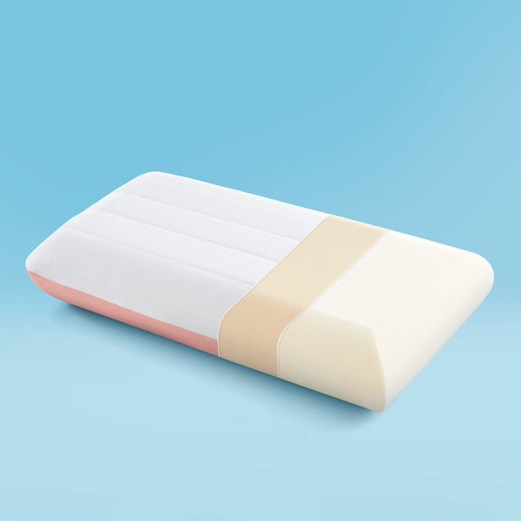 Sleep Zone Queen Cooling Memory Foam Pillow, Neck and Shoulder Support-Side, Stomach and Back Sleepers-Home, Hotel and Hospital Essentials, Pink
