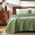 thumbnail image 1 of Sleep Zone Ultrasonic Scroll Quilt Set Twin, Soft Lightweight Bedspread, Reversible All-Season Coverlet, 1 Quilt + 1 Pillow Sham (Sage Green, Twin), 1 of 8