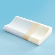 Sleep Zone Standard Cooling Memory Foam Pillow, Ergonomic Adjustable Orthopedic Contour Bed Pillows Neck Support for Sid
