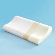 Sleep Zone Standard Memory Foam Pillow, Ergonomic Adjustable Orthopedic Contour Bed Pillows Neck Support for Side and Back Sleepers, White