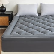 Sleep Zone Full Mattress Topper, Ultra Thick Cloud Soft, Deep Pocket Embossed, Gray