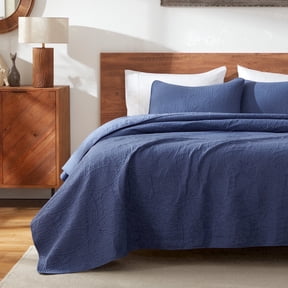 Sleep Zone Ultrasonic Medallion Quilt Set Twin, Soft Lightweight Bedspread, All-Season Coverlet (Bluish Grey, Twin)
