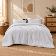 Sleep Zone 2-Piece Waffle Comforter Set Twin/Twin XL, All-Season Down Alternative Bedding, Light Gray