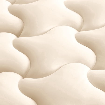 Sleep Zone Twin-XL Quilted Fitted Mattress Pad, Cooling Mattress Protector, Breathable Fluffy Soft Mattress Topper, Stretches up to 21 Inch Deep Pocket, All Season Use (Beige, Twin-XL)