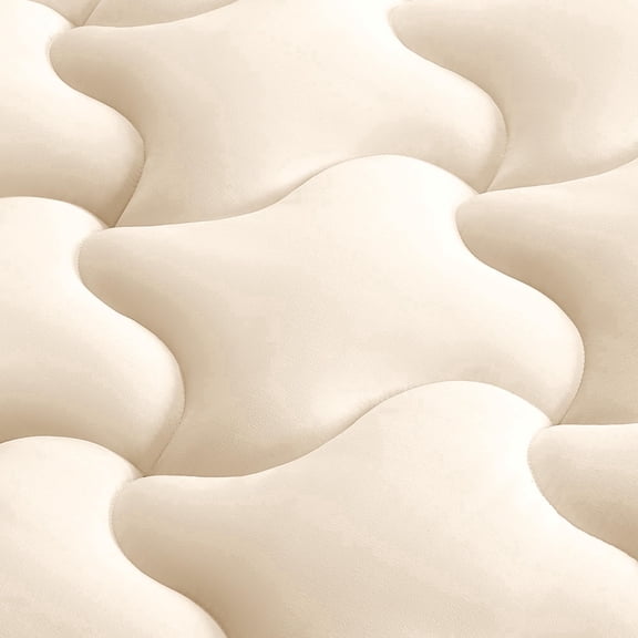 Sleep Zone Twin-XL Quilted Fitted Mattress Pad, Cooling Mattress Protector, Breathable Fluffy Soft Mattress Topper, Stretches up to 21 Inch Deep Pocket, All Season Use (Beige, Twin-XL)