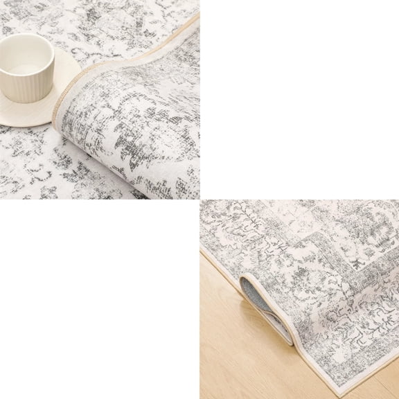 Sleep Zone 2x3 Area Rug for Bedroom, Washable Area Rug Non Slip Carpet for Livingroom, Abstract Vintage Low Pile Water Resistant Rugs Indoor, Boho Rhombus