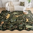 thumbnail image 1 of Sleep Zone 5x8 Washable Non Slip Area Rug Forest Creatures, Wave edge Scalloped Water Resistant Rug for Bedroom Living room, 1 of 10