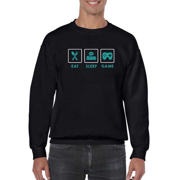 Sleep,game And Eat Sweatshirt Men -GoatDeals Designs, Male 4X-Large