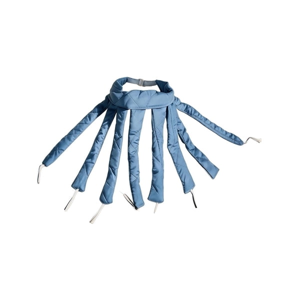 Sleep-in Headband Heat-Free Curling Tongs, Octopus-Style Hair Curler Design, Lightweight Curling System, Lazy Natural Soft Wave DIY Hair Rollers Styling Tool for Sleep in Overnight (Blue)