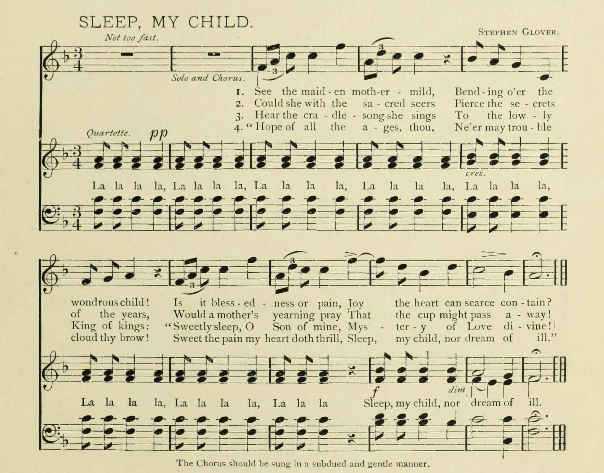 Sleep my Child Christmas in Song 1891 Canvas Art -  (24 x 36)