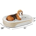 thumbnail image 1 of Ophanie Beige Luxury Sofa-Style Pet Orthopedic Bed for Medium Dogs – Removable Machine-Washable Plush Cover, 4-Sided Bolster, Non-Slip Bottom, Size 35"x28"x6", 1 of 7