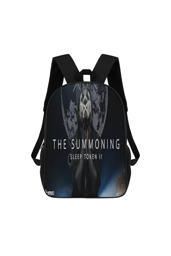 Sleep token themed backpack, lightweight and durable laptop bag, 17-inch, stylish 3D-print backpack.