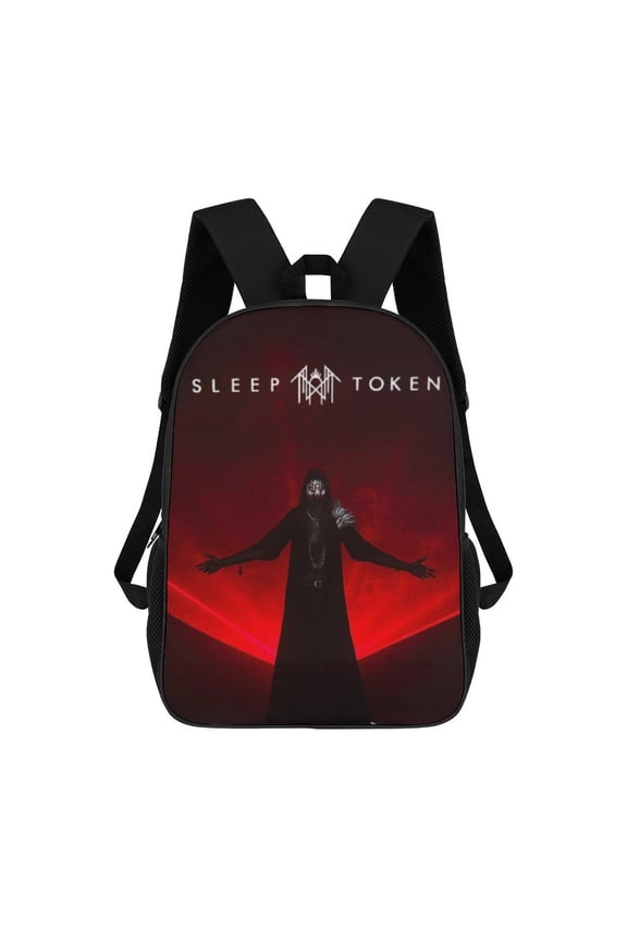 Sleep token themed backpack, lightweight and durable laptop bag, 17-inch, stylish 3D-print backpack.