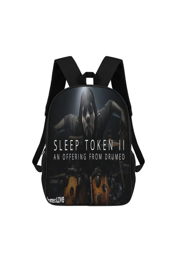 Sleep token themed backpack, lightweight and durable laptop bag, 17-inch, stylish 3D-print backpack.