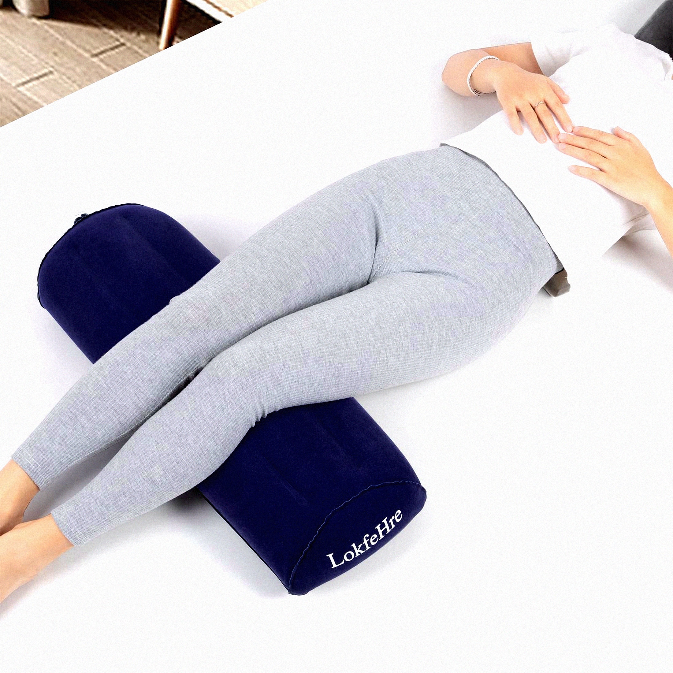 SleepEase Leg Wedge Comfortable Half Moon Bolster Pillow for