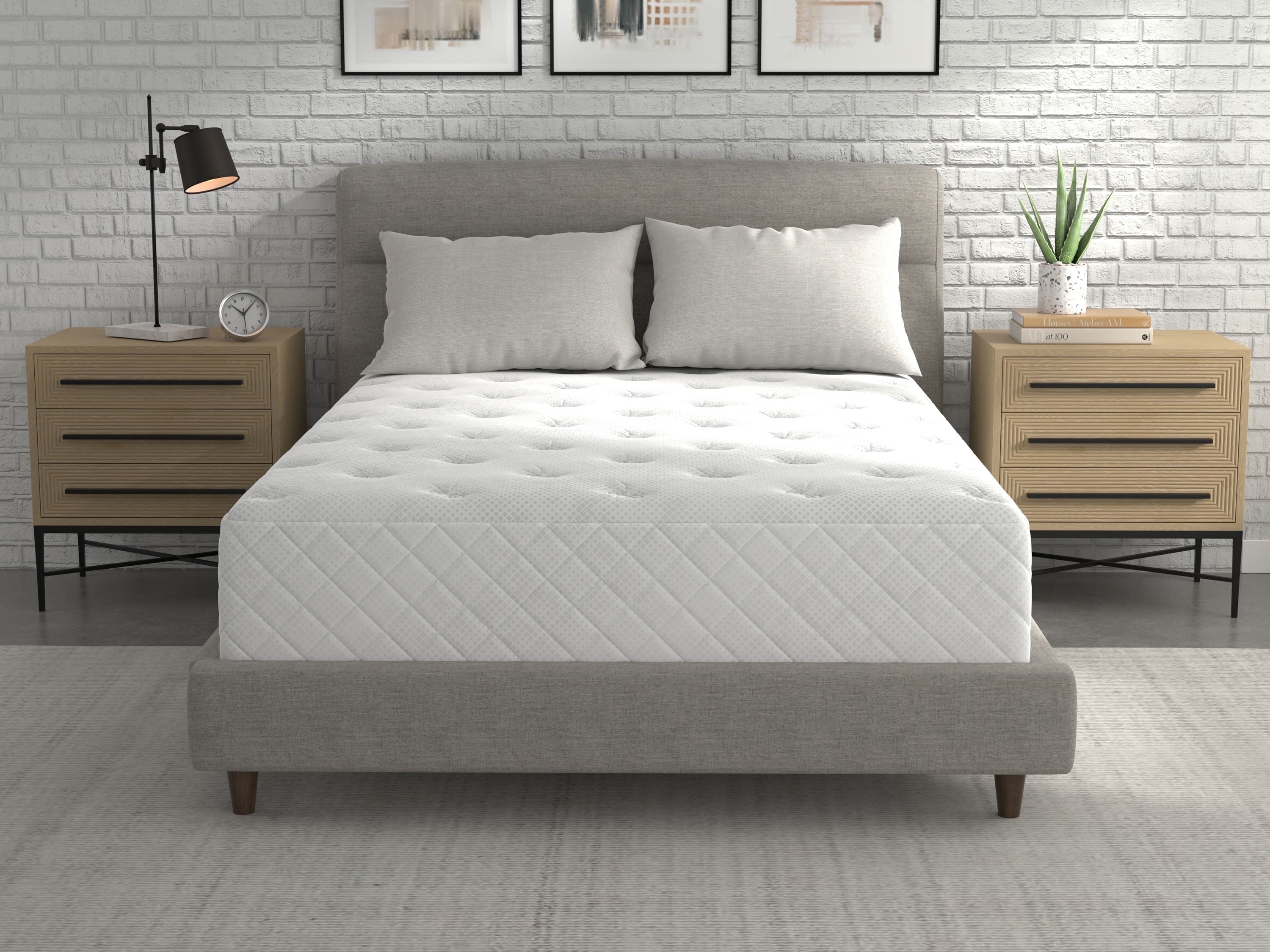 Queen White Gel Memory Foam Innerspring Adjustable Bed