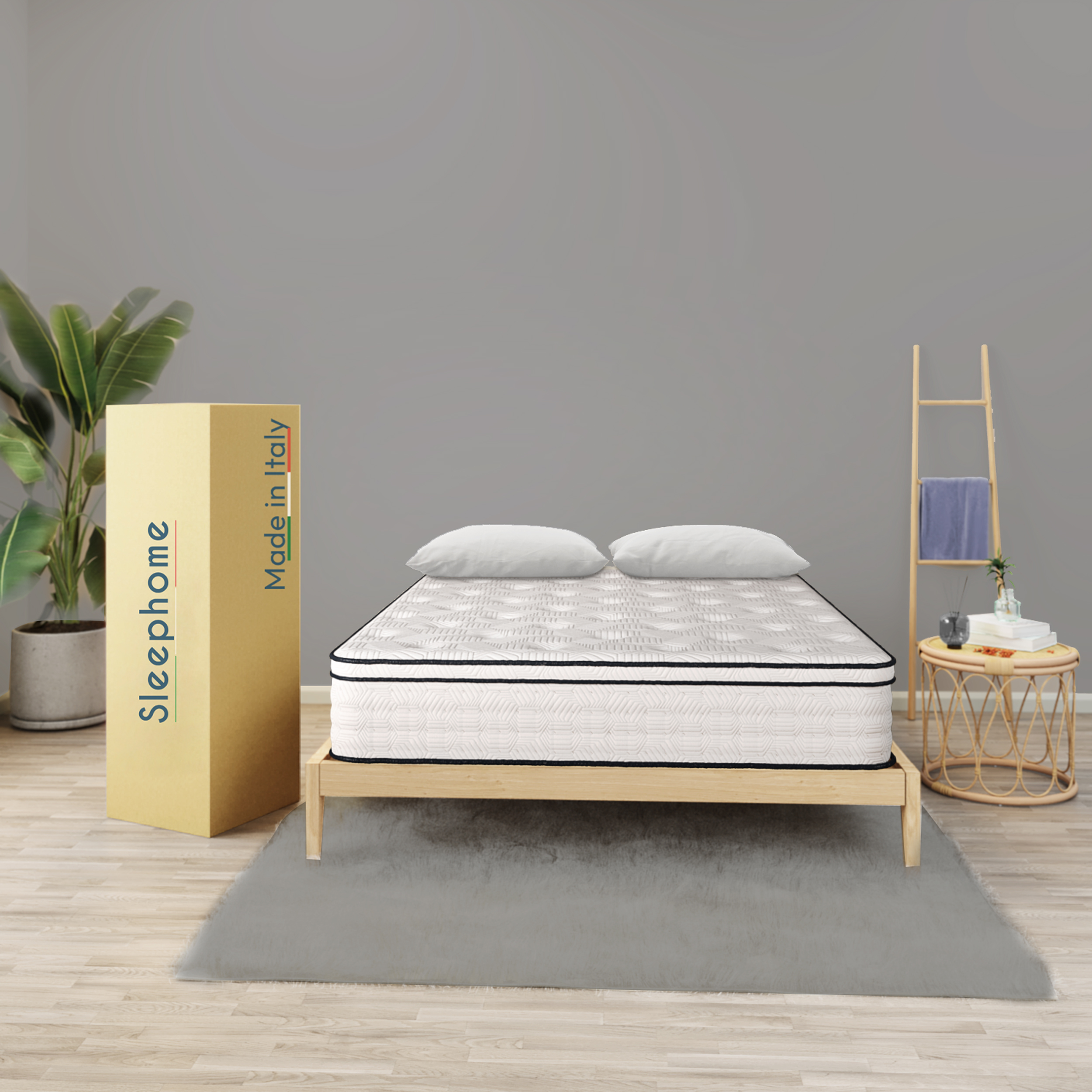 SleepHome 12" Queen Mattress EuroTop Pocketed Coil Innerspring