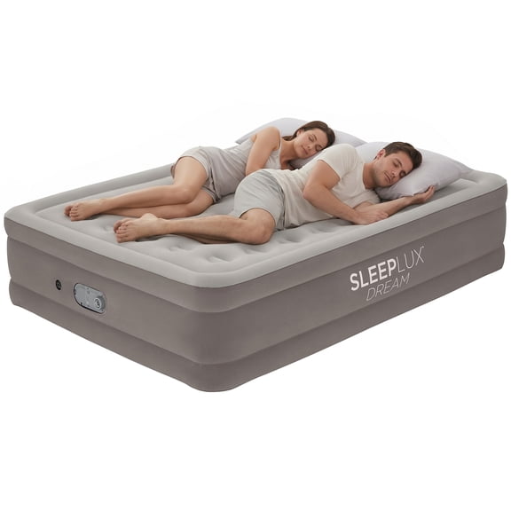 SleepLux Dream AlwayzAire Queen Air Mattress, 18 in , Built-in Electric Pump, Inflatable Indoor Guest Bed