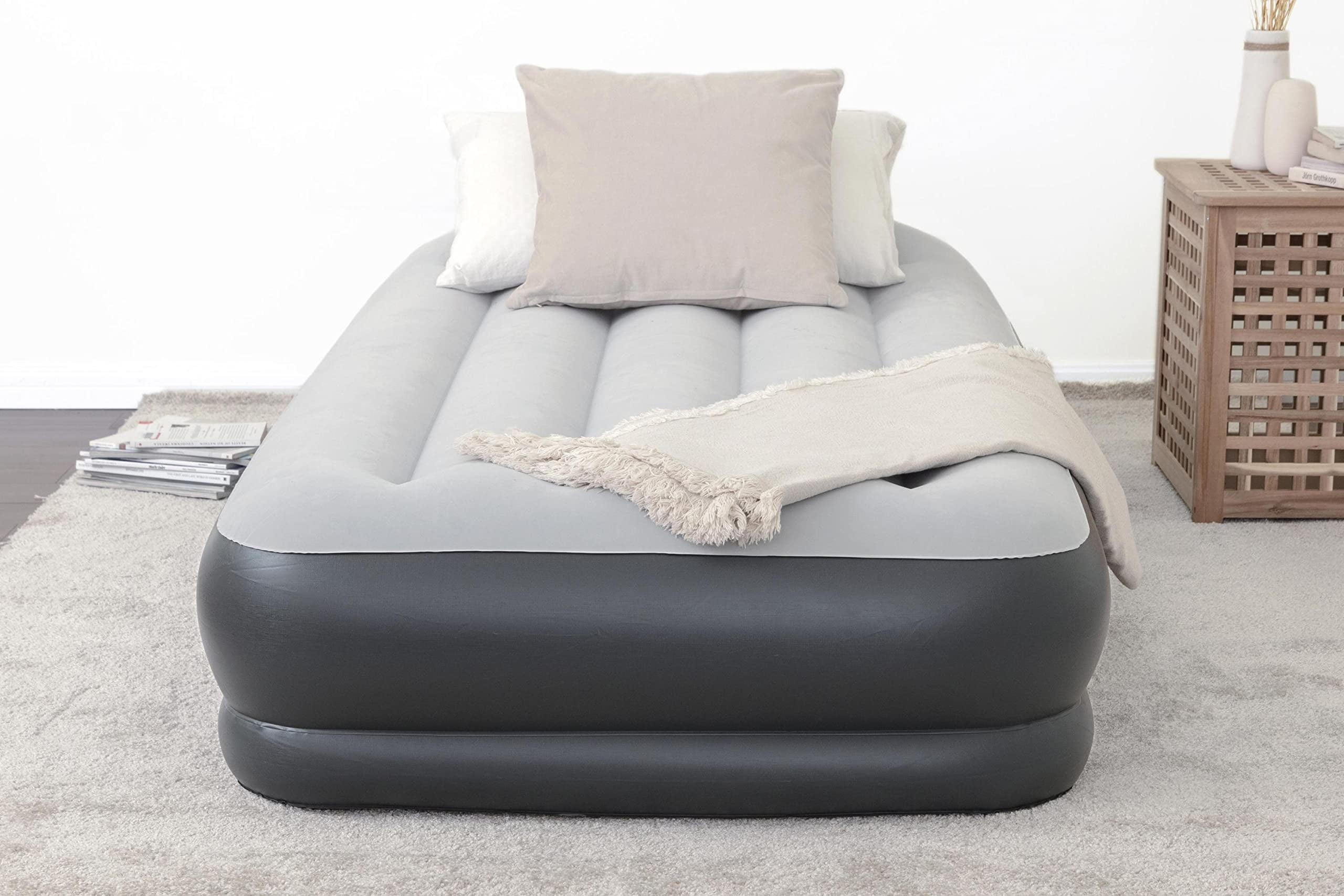 SleepLux Durable Inflatable Air Mattress with Built-in Pump, Pillow, USB Charger
