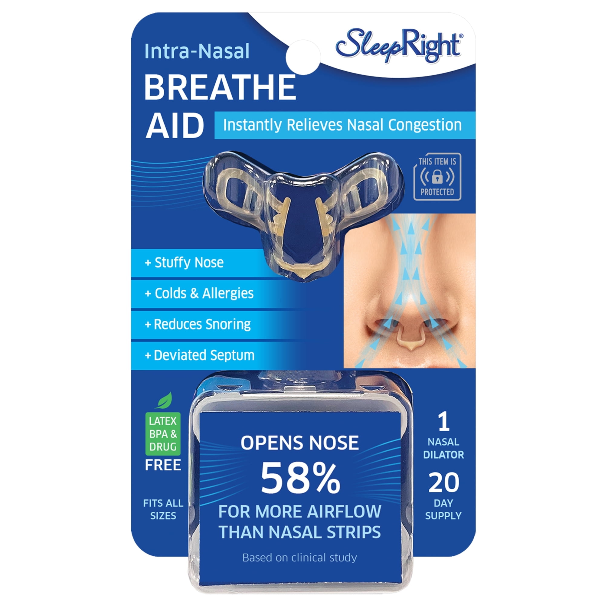 SleepRight Snore Stopper Intra-Nasal Breathe Aid, 20 Day Supply, 1-Count