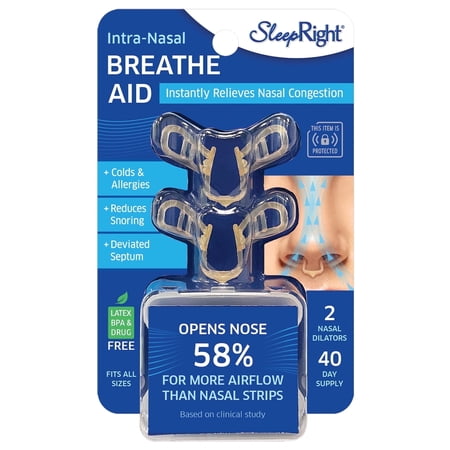 SleepRight Snore Stopper Breathe Aid, 40 Day Supply, 2-Count (03470)