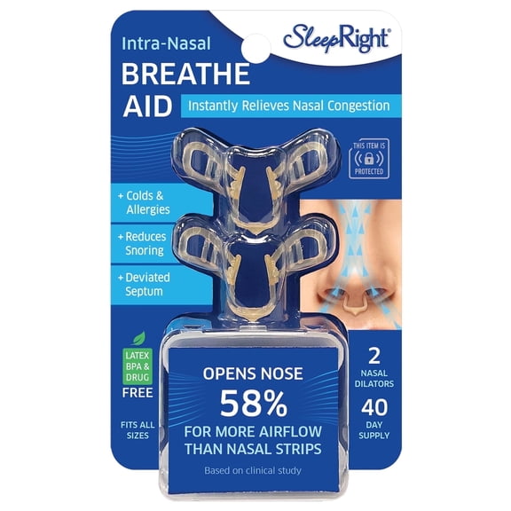 SleepRight Snore Stopper Breathe Aid, 40 Day Supply, 2-Count (03470)