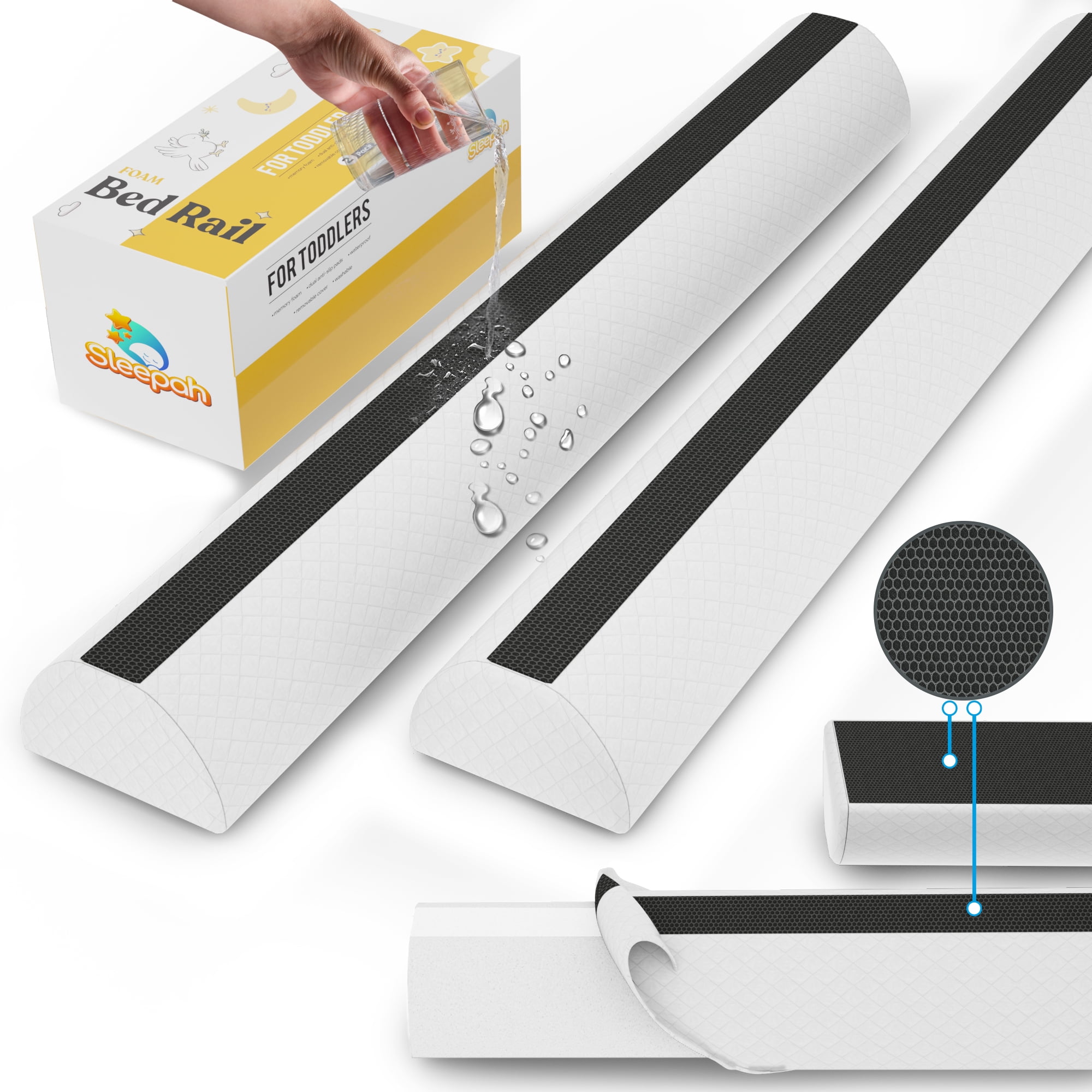 hiccapop Bed Rail Bumper / Foam Safety Guard for Bed Side Rail with