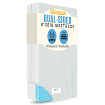 Sleepah 6" Crib Mattress Dual Sided Cooling Memory Foam for Babies & Toddlers Standard Sized Cribs (Blue)