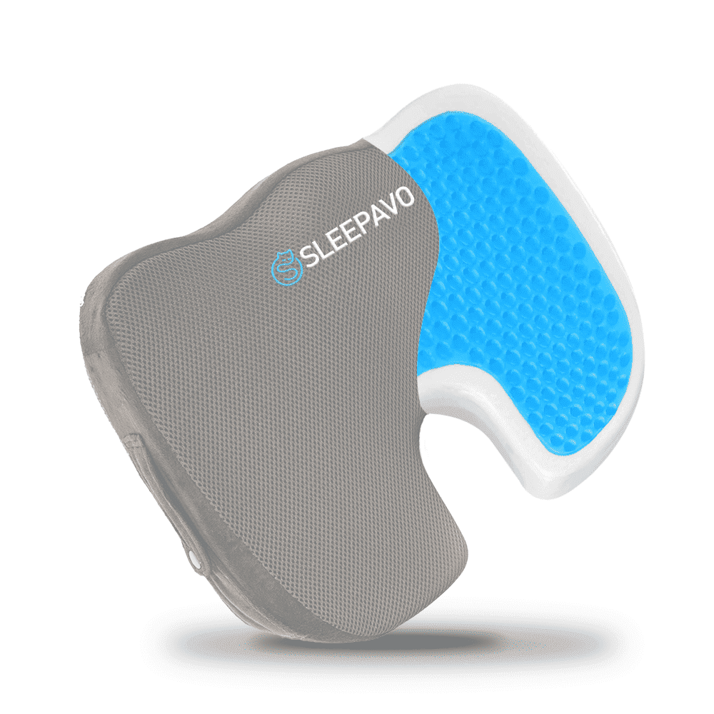 Gray Memory Foam Cooling Gel Seat Cushion for Office and Car
