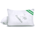 thumbnail image 1 of Sleepavo Memory Foam Pillows Queen Size Set of 2 - Cooling Bed Pillows for Sleeping - Back, Stomach, Side Sleeper Firm, Comfy Cool Shredded - 2 Pack, Rayon Derived from Bamboo for Adult, Teen, Kids, 1 of 7