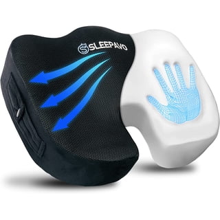 Sleepavo Office Chair Cushion - Seat Cushion for Tailbone Pain Relief - Butt Pillow for Coccyx, Sciatica, and Lower Back Pain - Orthopedic Chair Pad for Lumbar Support in Office Desk, Car, Airplane