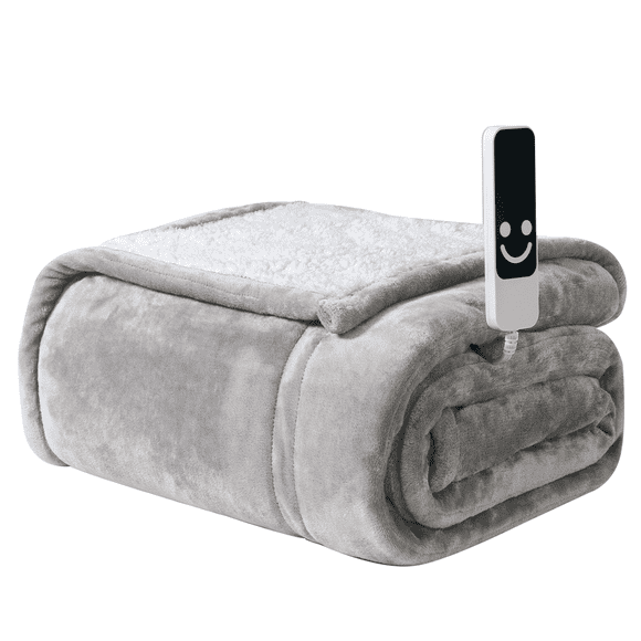 Sleepbella Electric Blanket with Temperature and Time Control,1-12 Hour Auto-off ,5 Temperature Levels,Full Size with Controller,Queen Size Two Controllers, Overheat Protection,Machine Washable