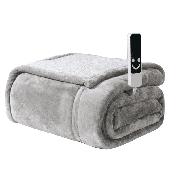 Sleepbella Electric Blanket with Temperature and Time Control,1-12 Hour Auto-off ,5 Temperature Levels,Full Size with Controller,Queen Size Two Controllers, Overheat Protection,Machine Washable