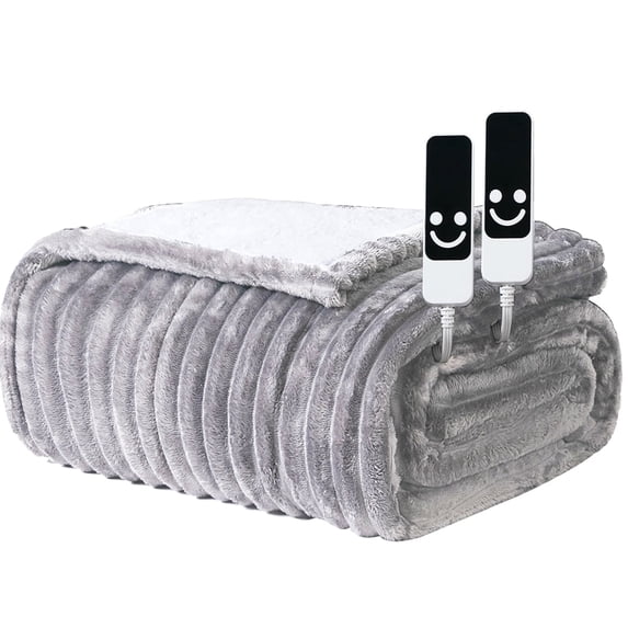 Sleepbella Electric Blanket with Temperature and Time Control,1-12 Hour Auto-off ,5 Temperature Levels,Full Size with Controller,Queen Size Two Controllers,PTC+NTC Overheat Protection