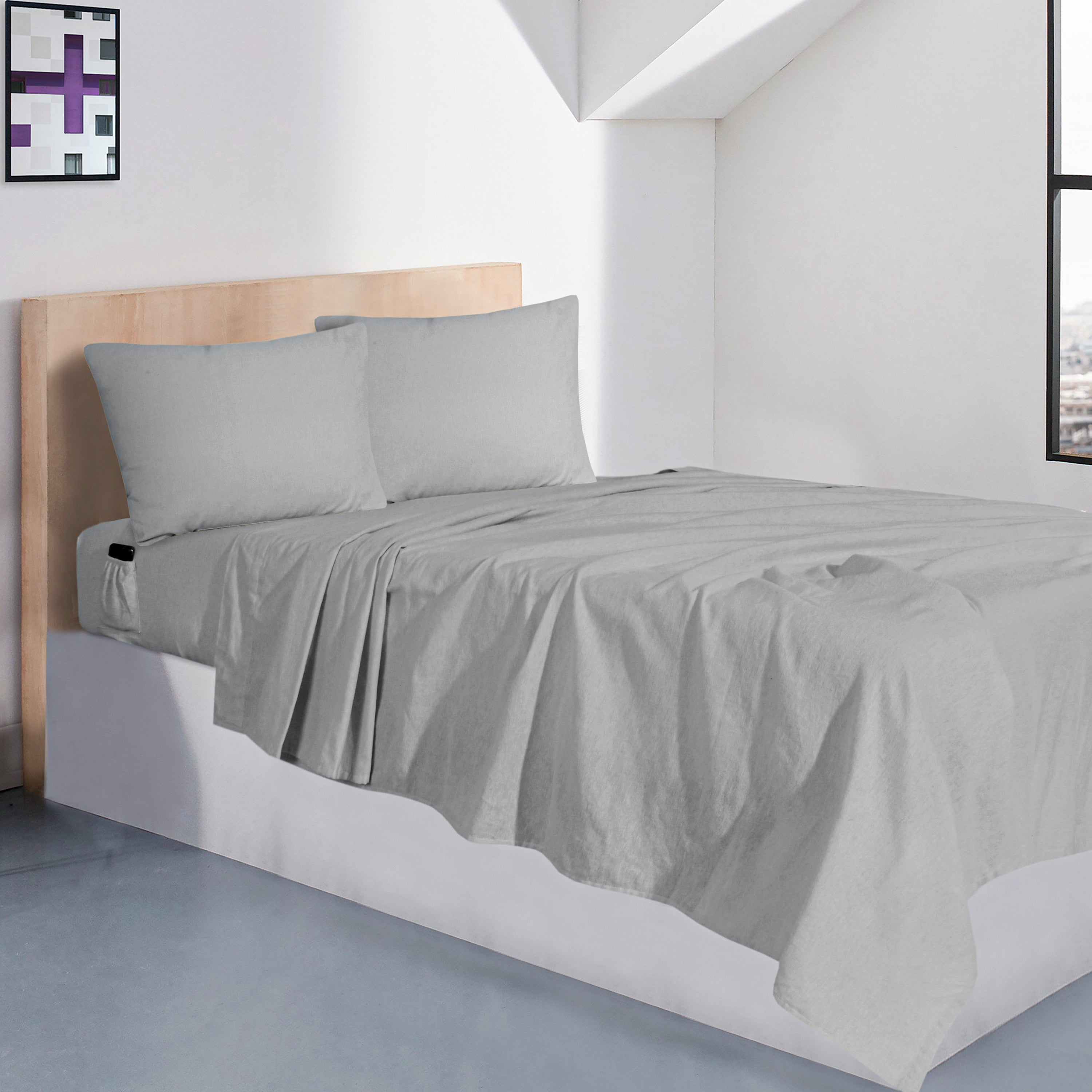 Sleepdown 100 Cotton Full Sheet Set 160 GSM Soft and Cozy Flannel