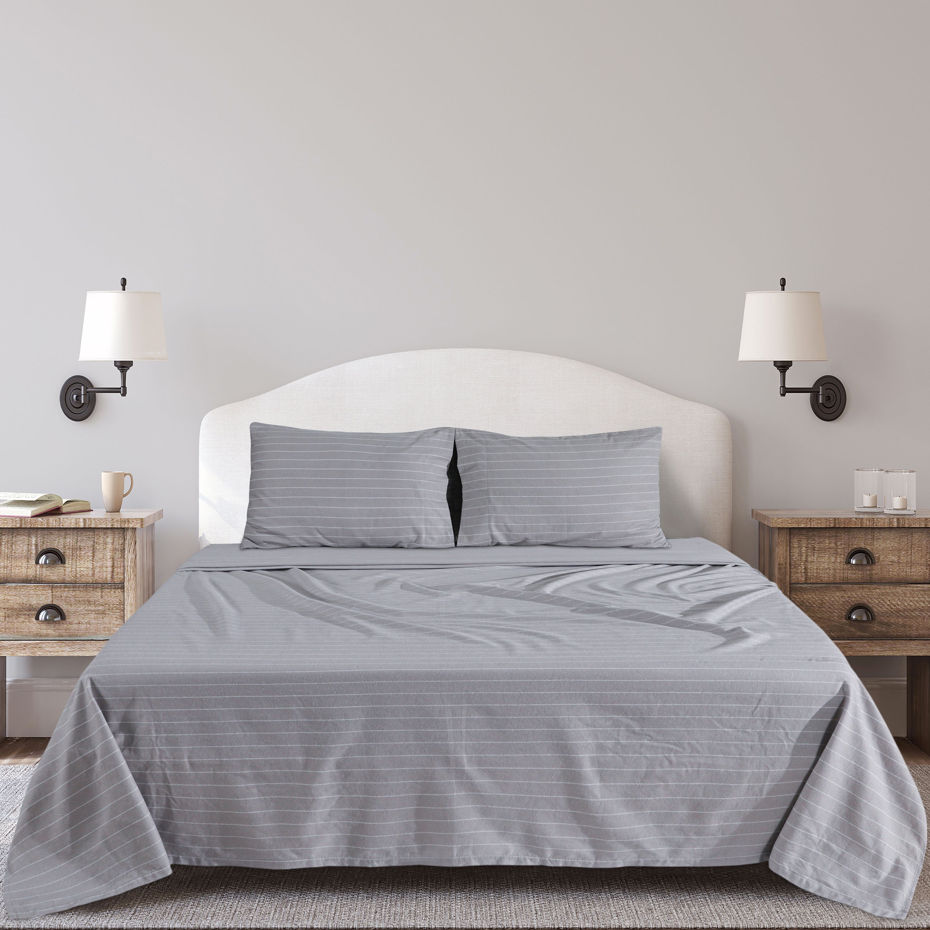 Sleepdown 100 Cotton Queen Sheets Set 160 GSM Soft and Cozy Flannel