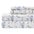 thumbnail image 1 of Sleepdown 100% Cotton Queen Size Bed Sheets Set with Deep Pockets, Cozy Percale sheets with Elastic Fitted Sheet Set Ultra Soft Cooling Sheets - 4 Piece Bedding and Pillowcase set, Blue Floral, 1 of 6