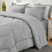 Sleepdown Comforter Set 5-Piece Bed in a Bag - Light Grey,Twin