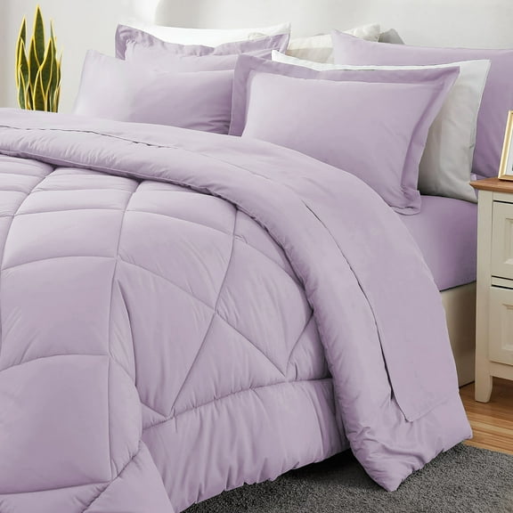 Sleepdown Comforter Set 5-Piece Bed in a Bag - Light Purple, Twin