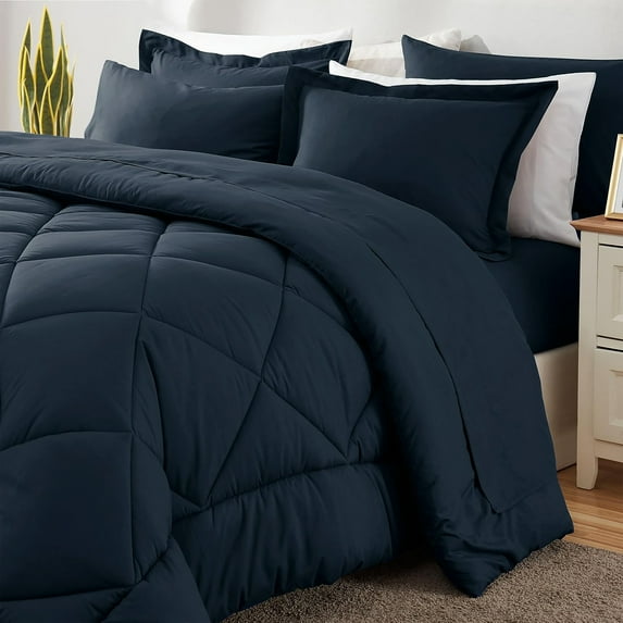 Sleepdown Comforter Set 5-Piece Bed in a Bag - Navy, Twin
